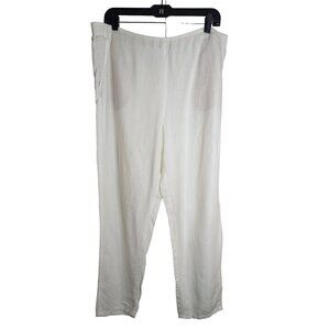 J.Jill Love Linen Pull-On Pants Womens Sz L Relaxed Fit Resort Vacation Boho